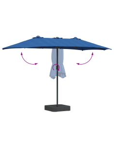 Ombrello da giardino Azzurro 385 x 209 x 244 cm Poliestere 2