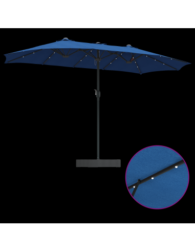Ombrello da giardino Azzurro 385 x 209 x 244 cm Poliestere