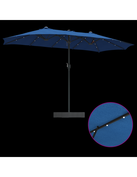 Ombrello da giardino Blu 385 x 209 x 244 cm Tessuto
