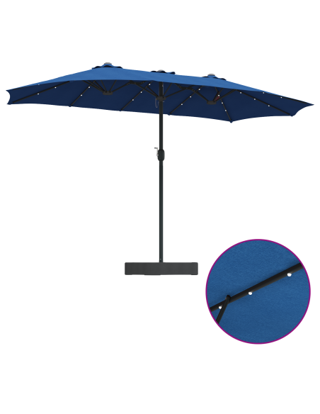 Ombrello da giardino Blu 385 x 209 x 244 cm Tessuto