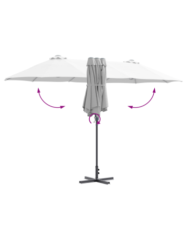 Ombrello da giardino Sabbia 370 x 197 x 239 cm