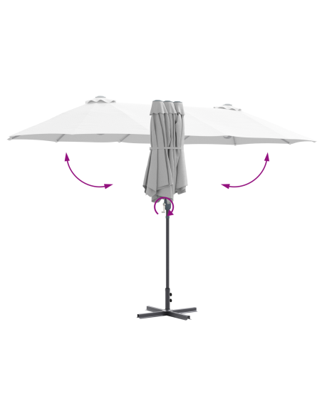 Ombrello da giardino Sabbia 370 x 197 x 239 cm