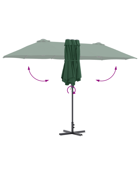 Ombrello da giardino Verde 370 x 197 x 239 cm