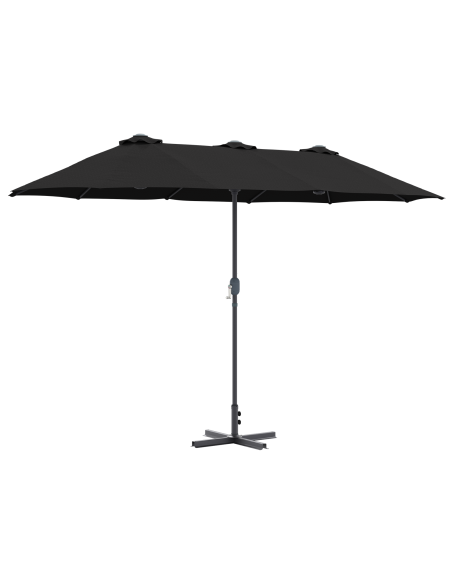 Ombrello da giardino Nero 380 x 196 x 235 cm
