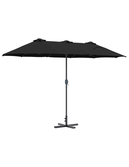 Ombrello da giardino Nero 380 x 196 x 235 cm