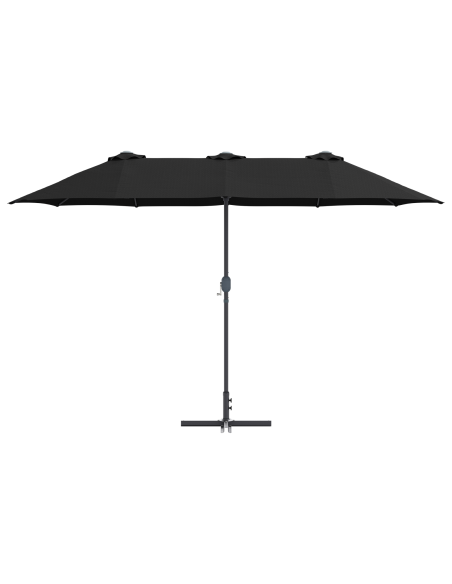 Ombrello da giardino Nero 380 x 196 x 235 cm