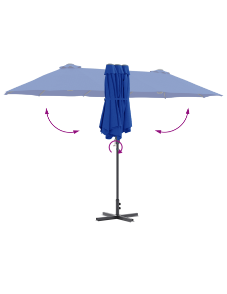 Ombrello da giardino Azzurro 370 x 197 x 239 cm