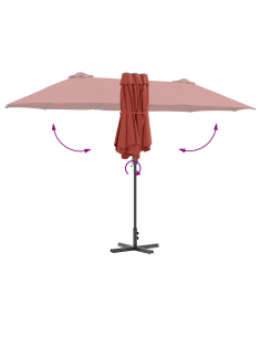 Ombrello da giardino Terracotta 370 x 197 x 239 cm 2
