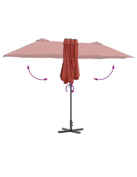 Ombrello da giardino Terracotta 380 x 196 x 235 cm