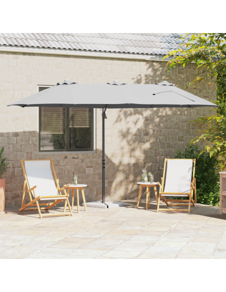 Ombrellone a braccio da giardino Sabbia 372 x 198 x 253 cm