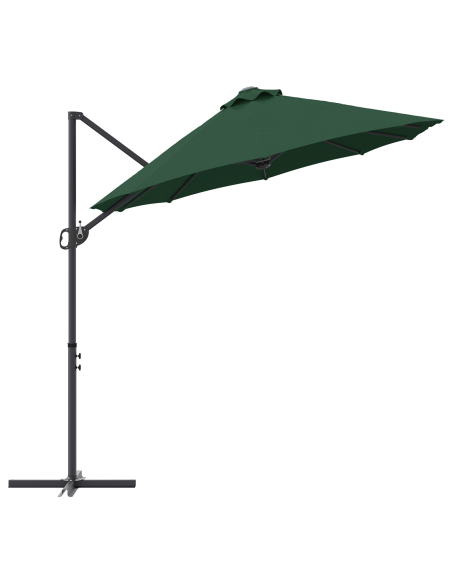 Ombrellone a braccio da giardino Verde 372 x 198 x 253 cm