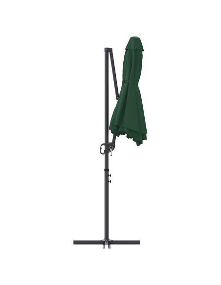 Ombrellone a braccio da giardino Verde 372 x 198 x 253 cm