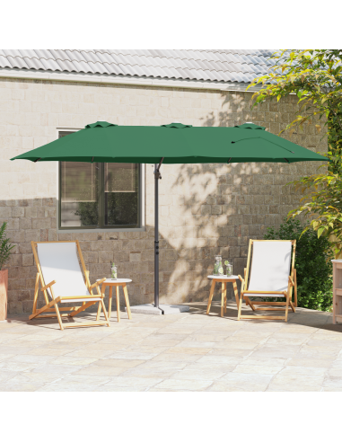 Ombrellone Verde 372 x 198 x 243 cm Poliestere e Alluminio