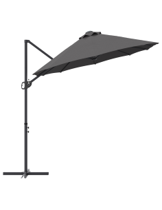 Ombrellone Antracite 372 x 198 x 243 cm Poliestere e Alluminio