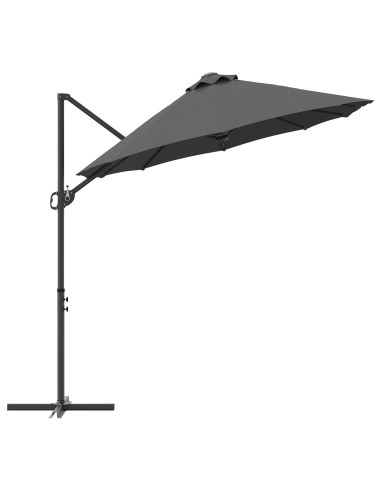 Ombrellone Antracite 372 x 198 x 243 cm Poliestere e Alluminio