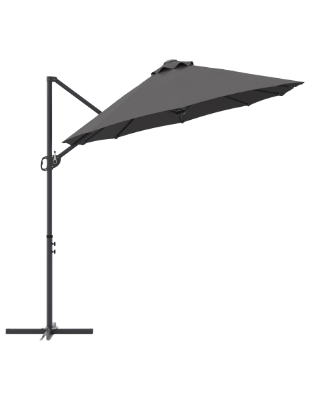 Ombrellone Antracite 372 x 198 x 243 cm Poliestere e Alluminio