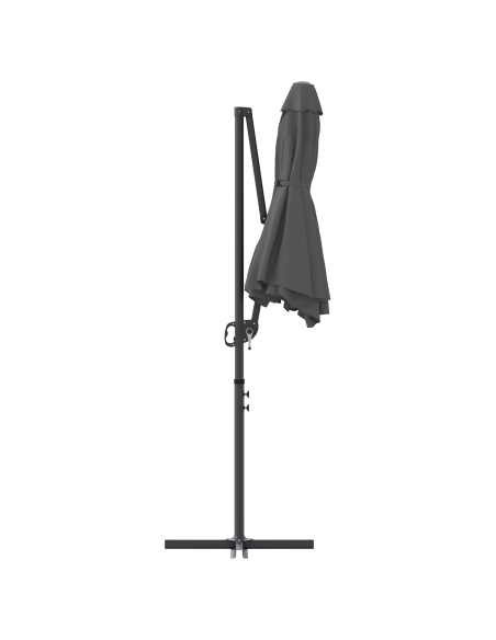 Ombrellone a braccio da giardino Antracite 372 x 198 x 253 cm