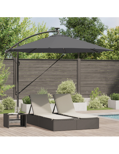 Ombrellone Antracite 294 x 294 x 248 cm Poliestere e Alluminio