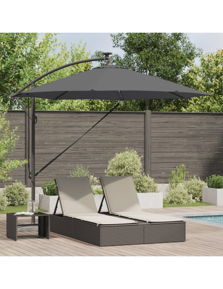 Ombrellone Antracite 294 x 294 x 248 cm Poliestere e Alluminio