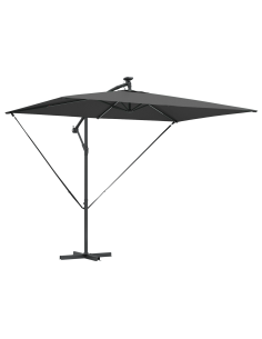 Ombrellone Antracite 294 x 200 x 270 cm Poliestere e Alluminio