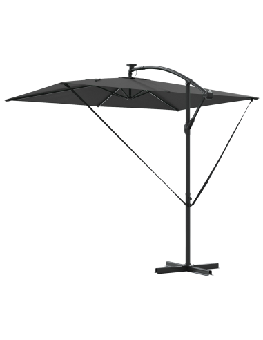 Ombrellone Antracite 294 x 200 x 270 cm Poliestere e Alluminio