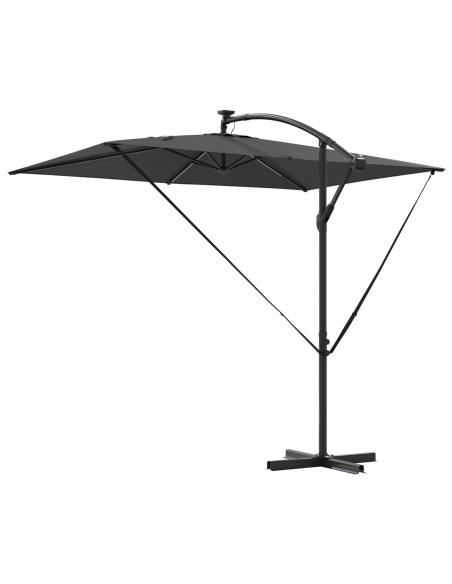 Ombrellone Antracite 294 x 200 x 270 cm Poliestere e Alluminio