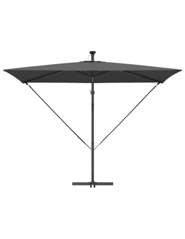 Ombrellone Antracite 294 x 200 x 270 cm Poliestere e Alluminio