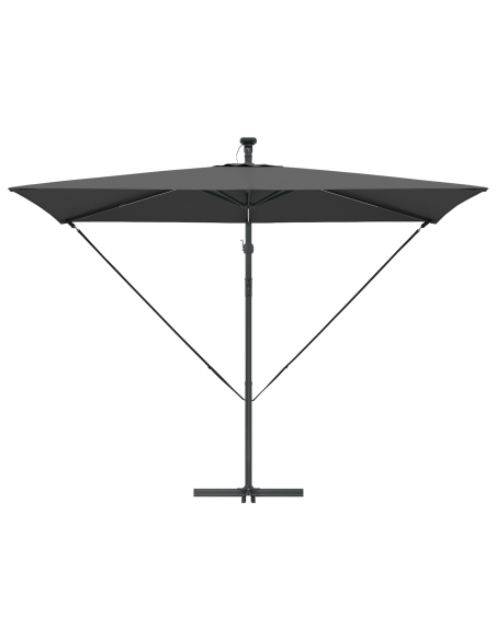 Ombrellone Antracite 294 x 200 x 270 cm Poliestere e Alluminio
