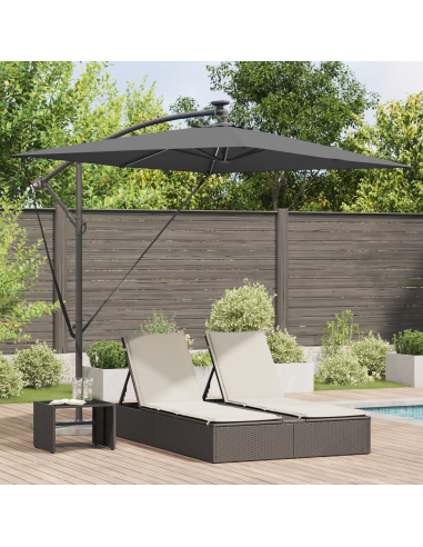 Ombrellone Antracite 294 x 200 x 270 cm Poliestere e Alluminio