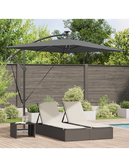 Ombrellone Antracite 294 x 200 x 270 cm Poliestere e Alluminio