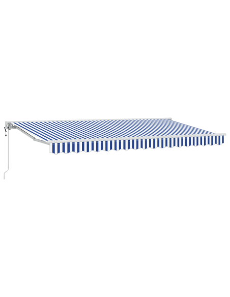 Tenda Retrattile Blu e Bianco 350x200 cm Poliestere e Alluminio