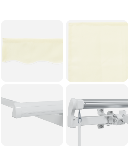 Tenda Retrattile Crema e Bianco 4 x 2 metri
