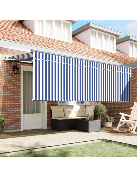 Tenda Retrattile Blu e Bianco Antracite 400 x 200 cm