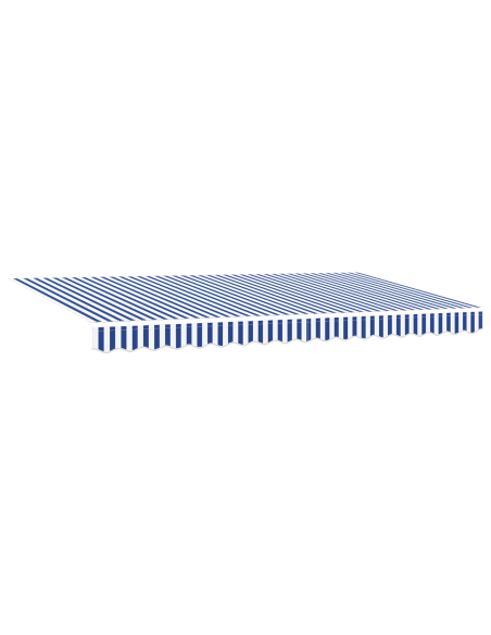 Tenda Retrattile Blu e Bianco 400 x 200 cm Metallo & Tessuto
