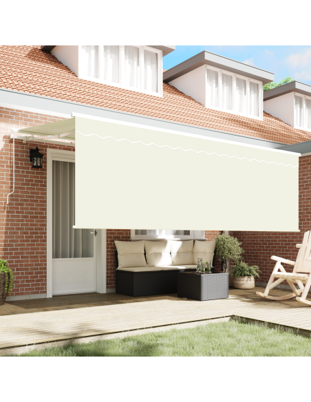 Tenda Retrattile Crema 400 x 200 cm Poliestere e Alluminio