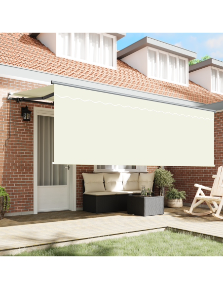 Tenda Retrattile Crema 400 x 200 cm Poliestere e Alluminio