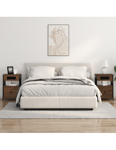 Armadio da Notte 2 pcs Rovere Marrone 40 x 31 x 60 cm