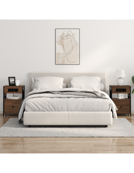 Armadio da Notte con cassetto Rovere marrone 40 x 31 x 60 cm