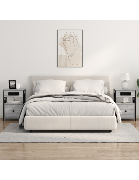 Armadio da Notte con cassetto Grigio sonoma 40 x 31 x 60 cm