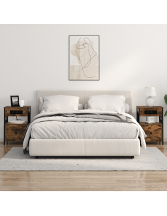 Armadio da Notte Rovere fumé 40 x 31 x 60 cm Legno multistrato