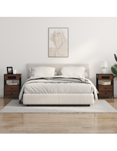 Armadio da Notte con cassetto Rovere Marrone 40 x 31 x 60 cm