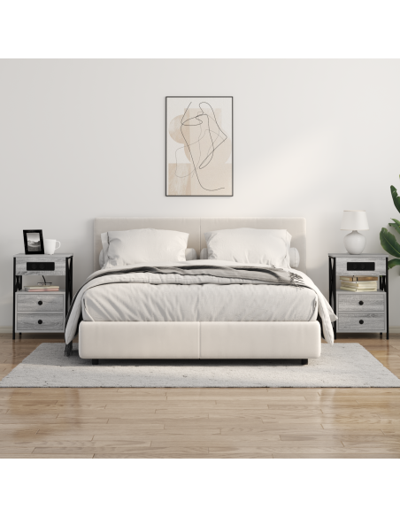 Armadio da Notte 2 pcs Grigio sonoma 40 x 31 x 60 cm