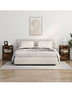 Armadio da Notte con cassetto 2 pcs Rovere fumé 40 x 31 x 60 cm