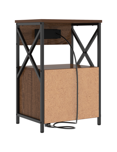 Armadio da Notte con cassetto Rovere marrone 40 x 31 x 60 cm