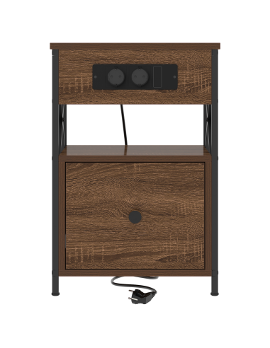 Armadio da Notte con cassetto Rovere Marrone 40 x 31 x 60 cm