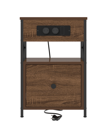 Armadio da Notte con cassetto Rovere marrone 40 x 31 x 60 cm
