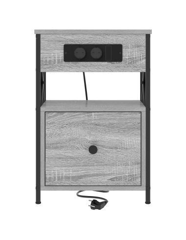 Armadio da Notte con cassetto Grigio Sonoma 40 x 31 x 60 cm