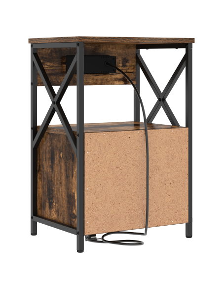Mobiletti da Notte 2 pcs Rovere fumo 40 x 31 x 60 cm