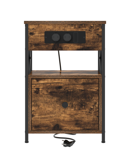 Armadio da Notte con cassetto 2 pcs Rovere fumé 40 x 31 x 60 cm