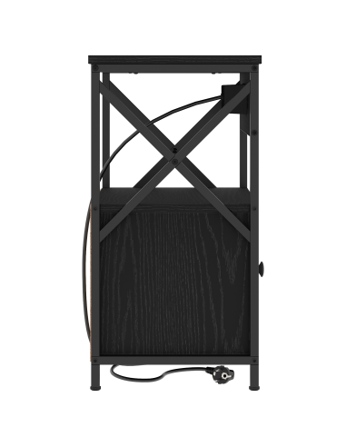 Armadio da Notte con cassetto 2 pcs Rovere Nero 40 x 31 x 60 cm